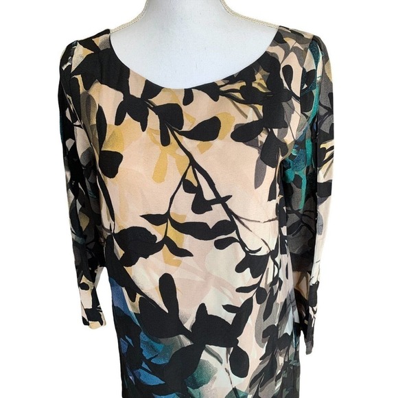 Anthropologie Maeve Dresses Size XS Shaded Garden Floral Long Sleeve Black Green - Picture 8 of 11